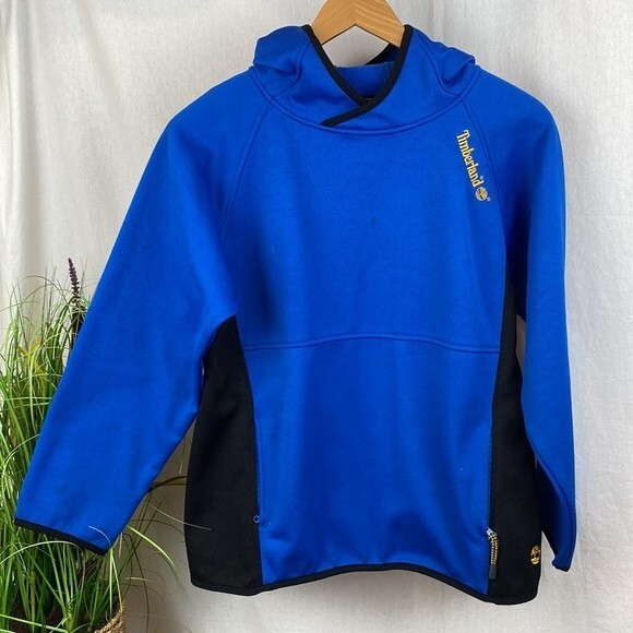 Timberland Blue & Black Long Sleeve Hoodie Sweatshirt M - Picture 2 of 7